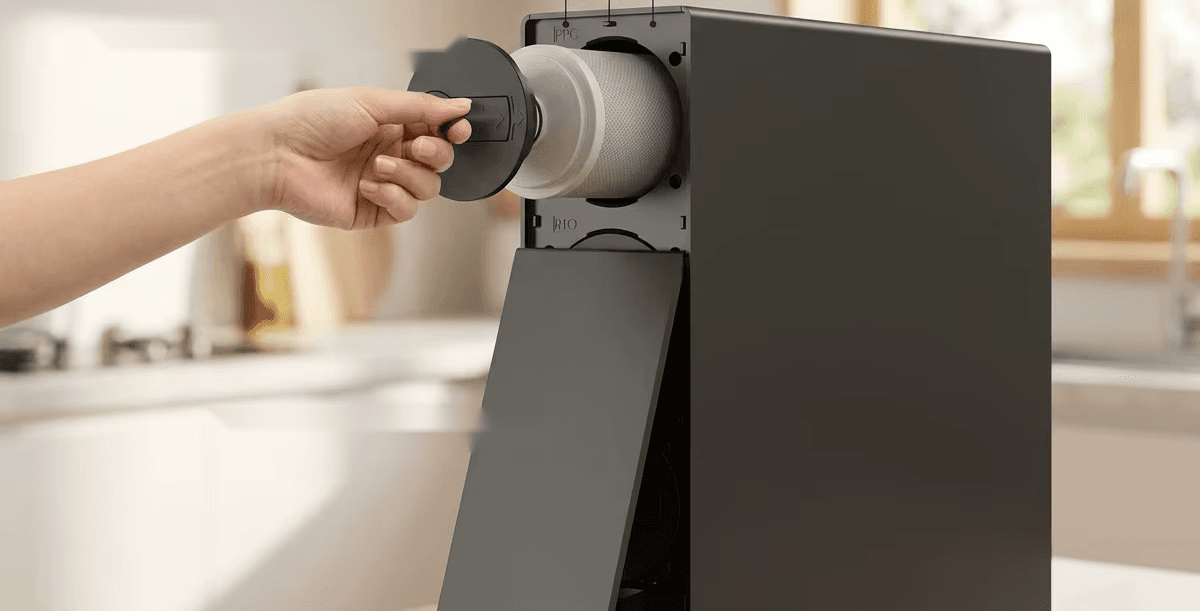 Filter eruit draaien zonder gereedschap
